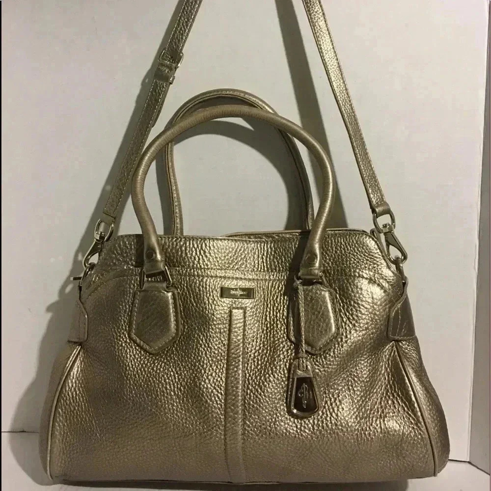 Cole Haan metallic gold leather crossbody handbag